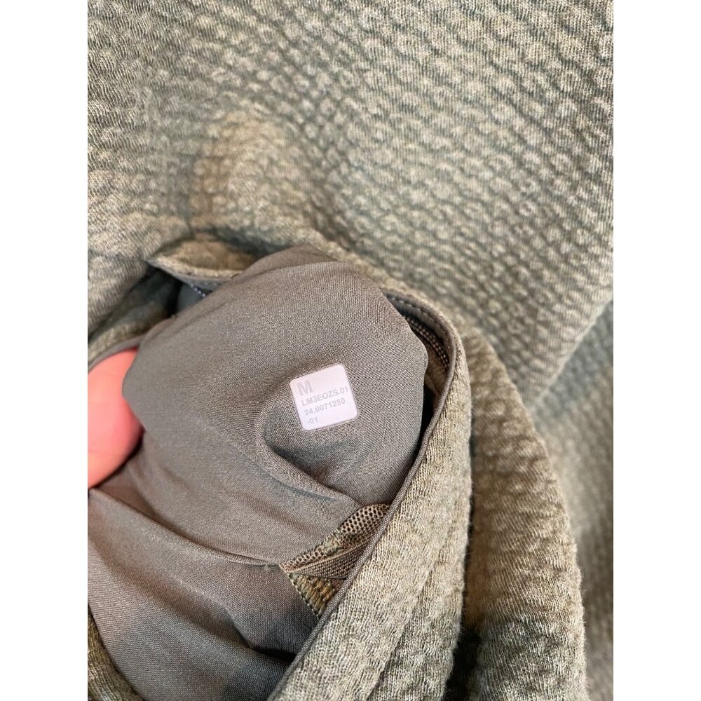 Lululemon Men's Textured Double Knit Cotton Hoodie Size Medium Heathered Olive - Picture 8 of 8